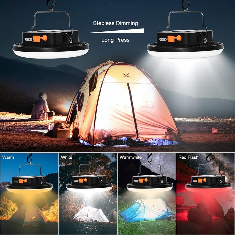 iodoo 16500mAh 60W Rechargeable Camping Light with Remote 3000LM 2700/4000/6500K LED Camping Lantern Portable IP65 Waterproof Tent Lights Power Failur - Image 2